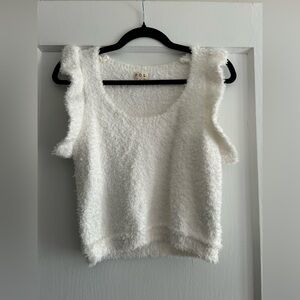 Pol Cozy Flutter Sleeve Fuzzy Cami Top